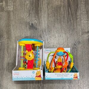 Disney Baby Winnie the Pooh Activity Center and Ball - Yellow, Blue, Red, Green